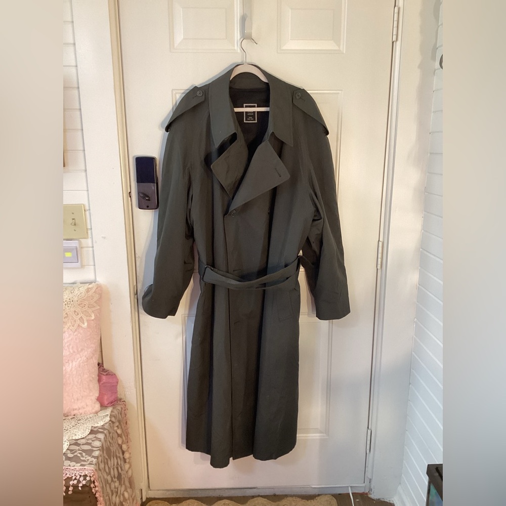 Vintage Christian Dior Monsieur Classic Trench Coat - Dark Gray